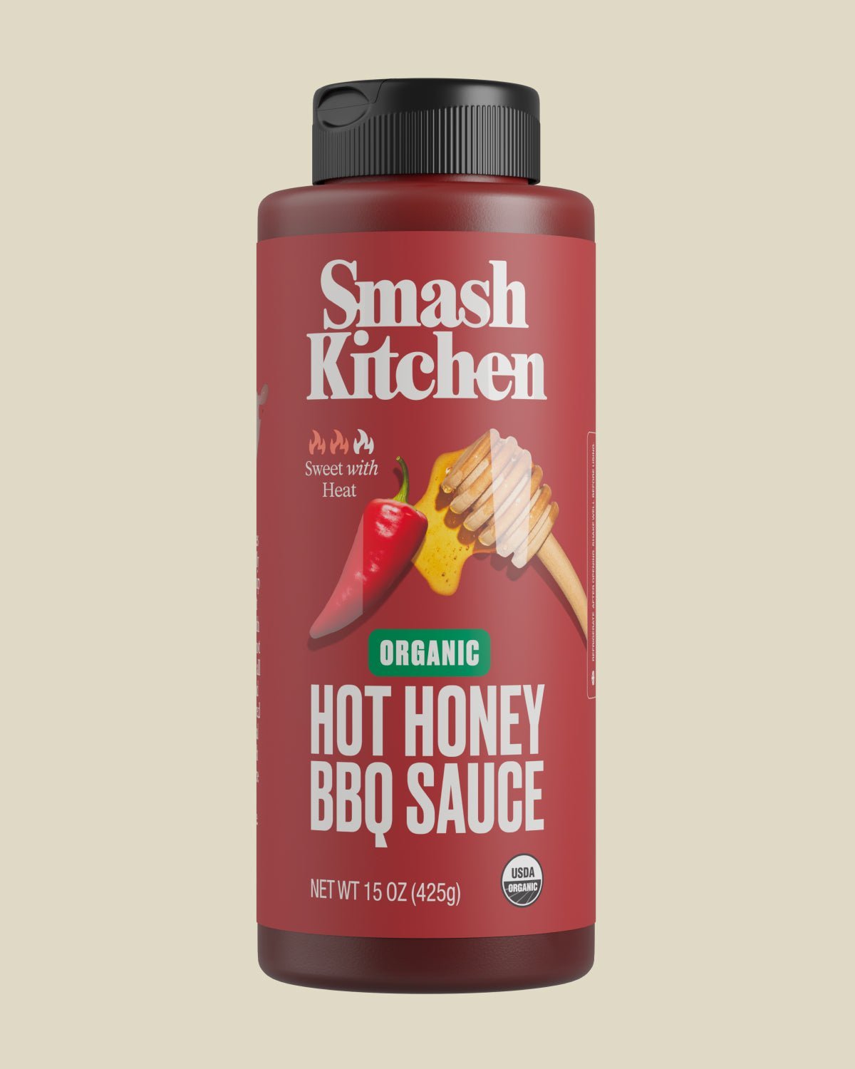 15 oz. Smash Kitchen Organic Hot Honey BBQ Sauce – CASE