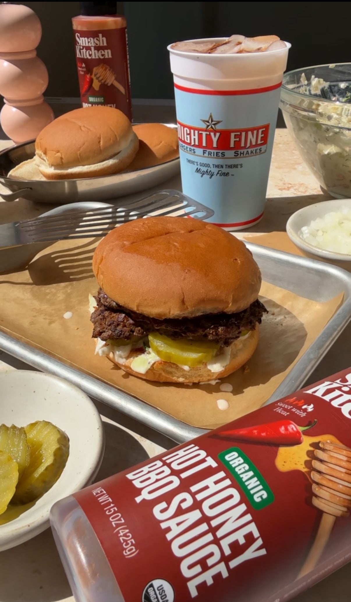 Load video: Hot Honey BBQ Smash Burger
