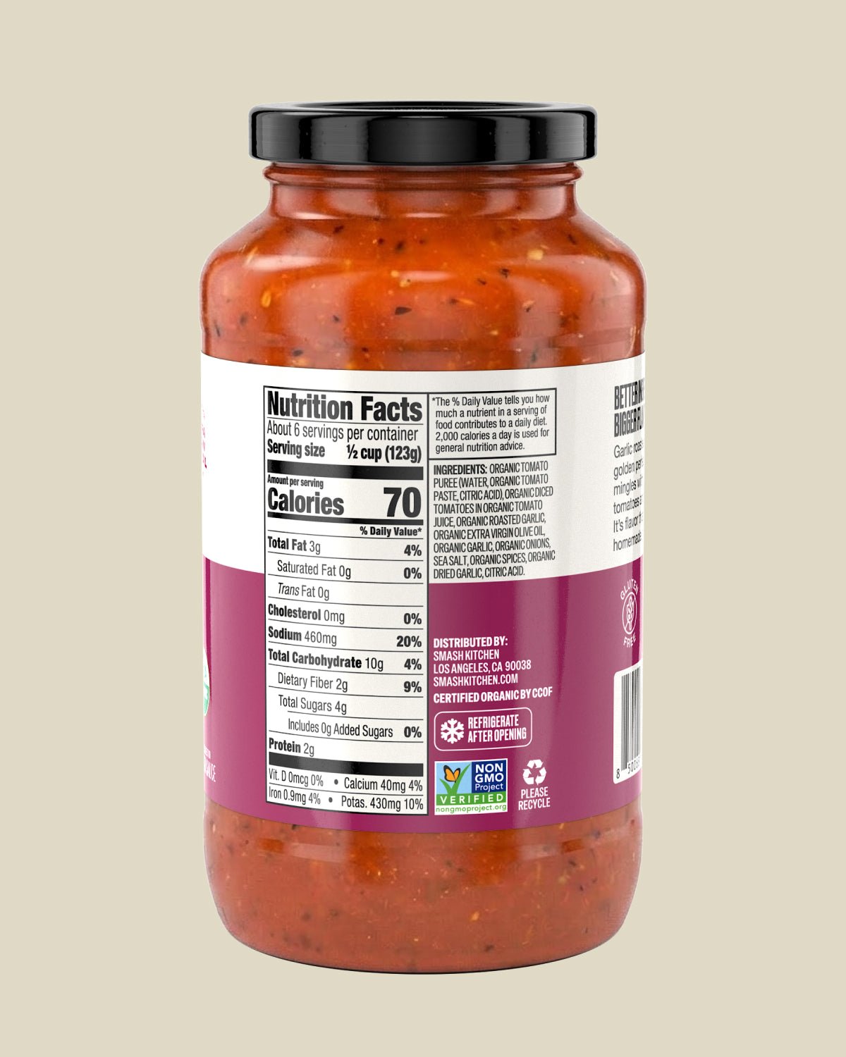 Roasted Garlic Marinara Pasta Sauce
