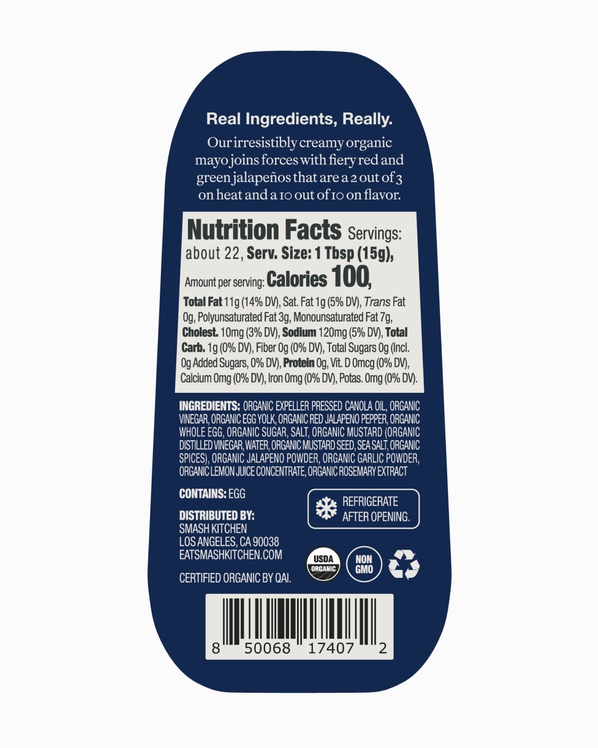 Smash Kitchen Spicy Mayonnaise nutrition facts