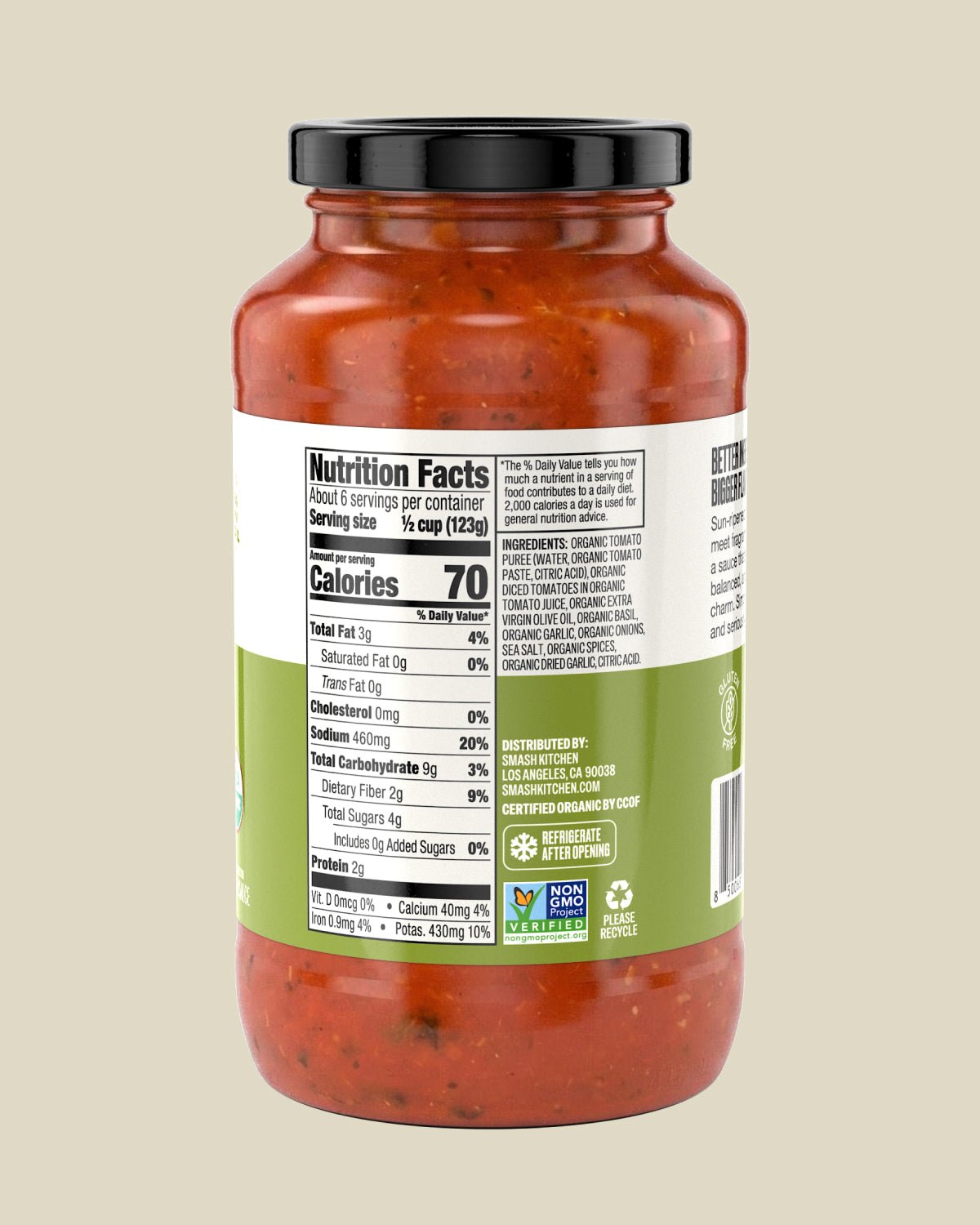 Tomato Basil Marinara Pasta Sauce